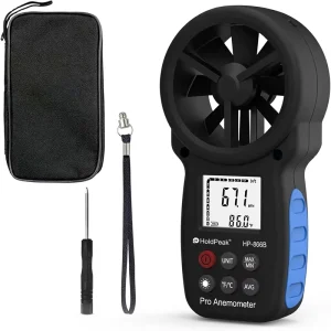 HP-866B Digital Anemometer Handheld Wind Speed Meter Measuring Wind Speed Temperature Wind Chill Backlight Max Min