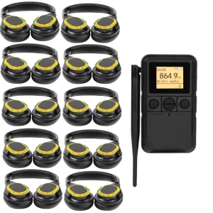 HT003 UHF Wireless Microphone Transmitter for Silent Disco System with Bluetooth & LCD Screen for Church Tour Guide