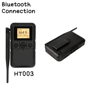 HT003 UHF Wireless Microphone Transmitter with Bluetooth & LCD Screen for Silent Disco System Church Translation & Tour Guide