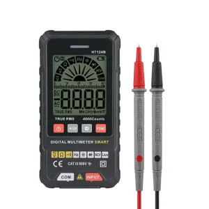 HT124B Digital LCD Screen Smart Multimeter Professional Auto Range 4000 Counts T RMS NCV 600V AC DC Voltmeter