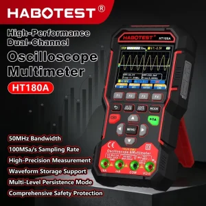 HT180A Digital Oscilloscope Multimeter 50MHz Bandwidth Multiple Waveform Output Electronic Engineering Debug Tool