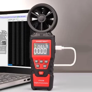 HT625B Digital Anemometer Handheld USB Electronic Wind Speed Meter Tester Analog Display 9999 Counters 20V Battery CE