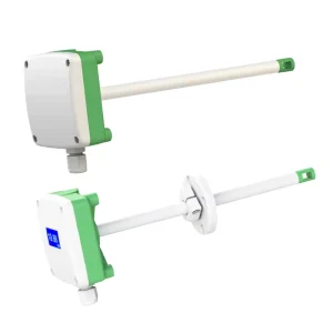 HVAC Airflow Anemometer Duct Air Velocity Sensor 4-20mA 0-10V Transmitter ABS Material 12-24VDC Power Supply 0.1m/s Resolution