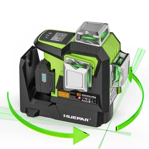 HX03CG PRO 12 Lines Green Laser Level Multi Function Electric Fine Adjustment Rotating Base Fixed Point Pivot Alignment