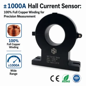 Hall Effect Current Transformer Sensor DC AC 100A 500A for EV BMS Battery Monitoring Solar Inverter High Precision CE RoHS