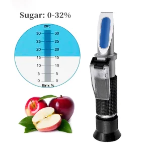 Hand Held Refractometer 0-32% Sugar Brix Honey ATC Refractometer for Jam Syrup Controlling Concentrations