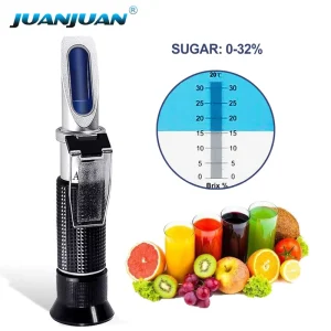 Handheld 0-32% Brix Refractometer Tester Meter Sugar Fruit Vegetables Juice Brix 0-32% Brix Refractometer with ATC