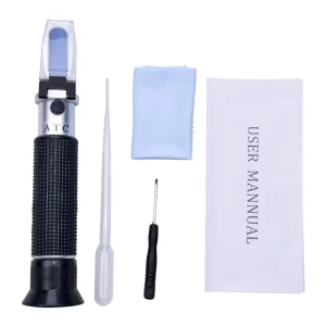 Handheld 0 80% Alcohol Refractometer ATC Spirits Tester Alcoholometer Single Scales Adjustable Manual Focusing Aluminum