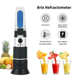 Handheld 0 90% Brix Refractometer Wide Range Sweetness Tester for Food and Beverage
