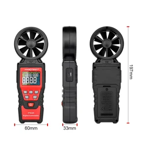 Handheld Anemometer HT625A/B Digital Air Volume Tester High Precision Wind Speed -10~45 ABS Material Temperature