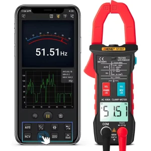Handheld Clamp Meters 6000 Counts DC AC True RMS Hz Capacitance Voltage Tester with Digital Multimeter