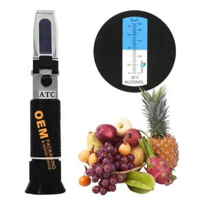 Handheld Digital Refractometer for Wine Brix Sugar Beer Alcohol ATC Grape Analyzer