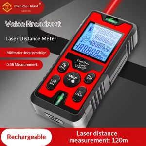 Handheld Industrial Grade Laser Rangefinder Model LD2 120 with Rechargeable Battery for Interior Decoration Applications
