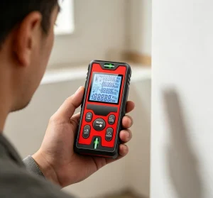 Handheld Industrial Grade Laser Rangefinder with Rechargeable Battery for Distance Measurement Indoor Outdoor Use Spirit Level