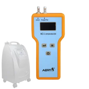 Handheld Portable High Accuracy Oxygen Analyzer with Pressure Flow Purity Testing 9V Battery Powered