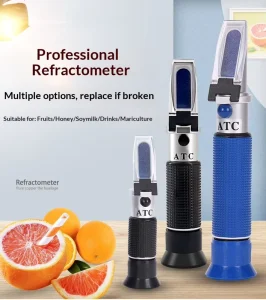 Handheld Prism Refractometer Sugar Meter Fruit Sugar Meter Salinity Meter High Precision Sweetness Brix 0-90 ATC