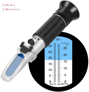 Handheld Refractometer Fruit Sweetness Meter Sugar Meter 0-32% Refractometer to Detect Cutting Fluid