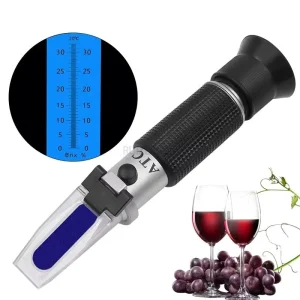 Handheld Refractometer Sugar Concentration Meter Densimeter 0-32% Brix Saccharimeter Sugar Tester Fruits Grapes