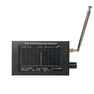 Handheld Spectrum Analyzer 35MHz-4400MHz Aluminum Alloy Case Built-in 2000mAh Battery LCD Display RF Signal Testing Analyzer