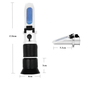 Handheld Sugar Tester Meter 0-90% Brix Measurement Tool ATC Refractometer for Fruit Juice Liquids