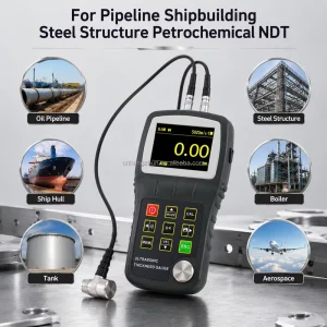Handheld Ultrasonic Thickness Gauge U100 Pulse Echo Wall Measurement Meter for Boiler Tank Aviation Metallurgy Plant