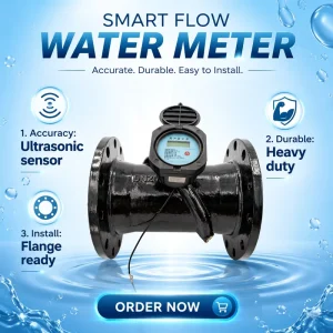 Heavy Duty DN150-300 Industrial Digital Display Ultrasonic Water Meter with Flow Sensor