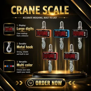 Heavy Duty Hanging Scale 100-1000kg with LED Display and Remote Controller Wireless Digital Force Gauge for Overhead Measurement