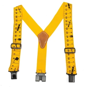 Heavy Duty Work Custom 3 Clips 5cm Tape Measure Trouser Ruler Brace Suspenders Belt for Men