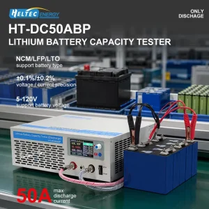 Heltec 50A Battery Capacity Tester 5 120V Discharge Analyzer with Real time Curve for EV Battery Pack