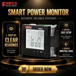 High Accuracy CLASS 0.5 Digital Three Phase Energy Meter 380V LCD Display High Efficiency Power Quality Harmonics Analyzer 5(6)A