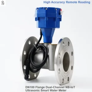 High Accuracy DN100 Flange Stainless Steel Dual Channel Smart NB-IoT Ultrasonic Water Meter Remote Read Industrial Flow Meters