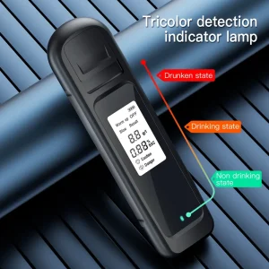 High Accuracy Digital USB Rechargeable Portable Car Breathalyzer Non Contact Alcohol Gas Analyzer 10s Response Semiconductor
