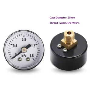 High Accuracy Industrial Pressure Gauge 0 16bar ABS for Water Oil Gas Hydraulic Air