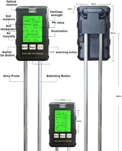 High Accuracy Professional 6 in 1 Soil PH Temperature Moisture Fertility Tester Agriculture Garden Device Soil Tester