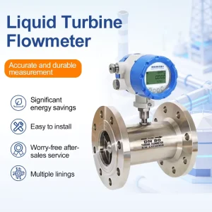 High Accuracy Stainless Steel Turbine Flow Meter Flange Connection Anti-corrosion Liquid Flow Sensor for Water Metering