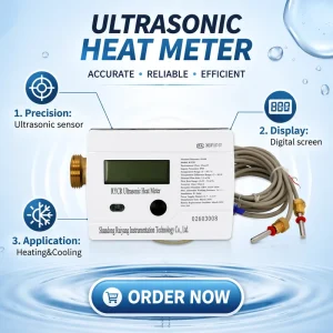 High Accurate Flow Sensor M bus RS 485 Brass DN20 Ultrasonic Water Flow Heat Meter