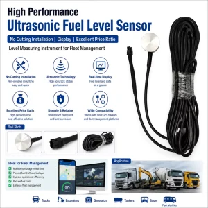 High Performance Ultrasonic Fuel Level Sensor No Cutting Installation Display Level Measuring Instrument