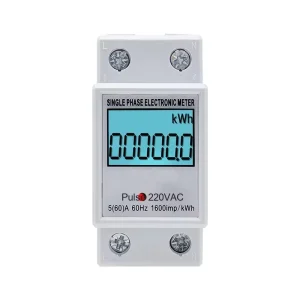 High-Precision 220V Single-Phase Digital Display Instrument Intelligent Track Type Energy Meter 2P Connection Class1 Accuracy