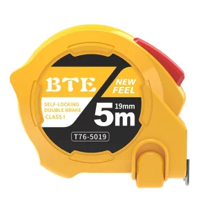 High Precision 5M Metric System Retractable Steel Measuring Tape with Push button Lock