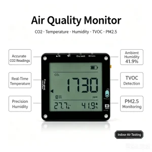 High Precision Air Quality Monitor Air and Temperature and Humidity Monitoring