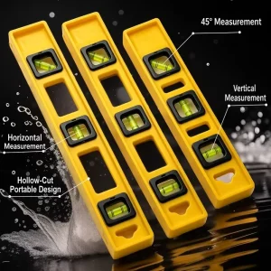 High Precision All Plastic Spirit Level Ruler 300-600mm Handheld Multiple Sizes