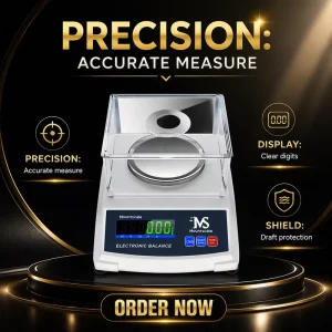 High Precision Digital Electronic Scale Electric Balance 500g Capacity 0.001g Accuracy LED Display Stainless