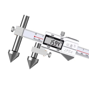 High Precision Digital Vernier Calipers Stainless Steel with Cone Probe Measures Center Hole and Edge Distance