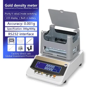 High Precision Electronic Densitometer Solid Gold Silver Density K Value Purity Tester Auto Correction