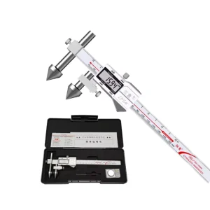 High Precision Electronic Digital Caliper Stainless Steel Vernier with Cone Probe Measures Center Hole and Edge Distance