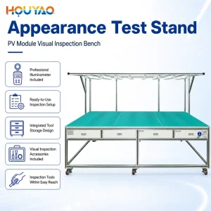 High Precision Greater Than 1000lux 2600mm PV Module Appearance Test Stand with 100X Magnifying Glass for Solar Defect Detection