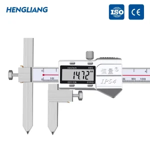 High Precision IP54 Stainless Steel Metal Shell Center Distance Digital Caliper +/-0.03mm Accuracy 5-300mm Range
