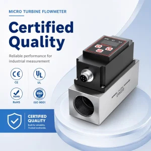 High Precision Liquid Flow Sensor Micro Turbine Flow Meter Real Time Data Readout for Cooling System Control