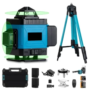 High Precision Self Leveling 16 Line Horizontal and Vertical Laser Level with Tripod 4D Laser Level Indoor for 360 Degree