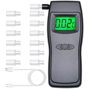 High Precision Semiconductor Sensor 500mAh Battery Digital Alcohol Tester Breathalyzer Machine Breath Meter